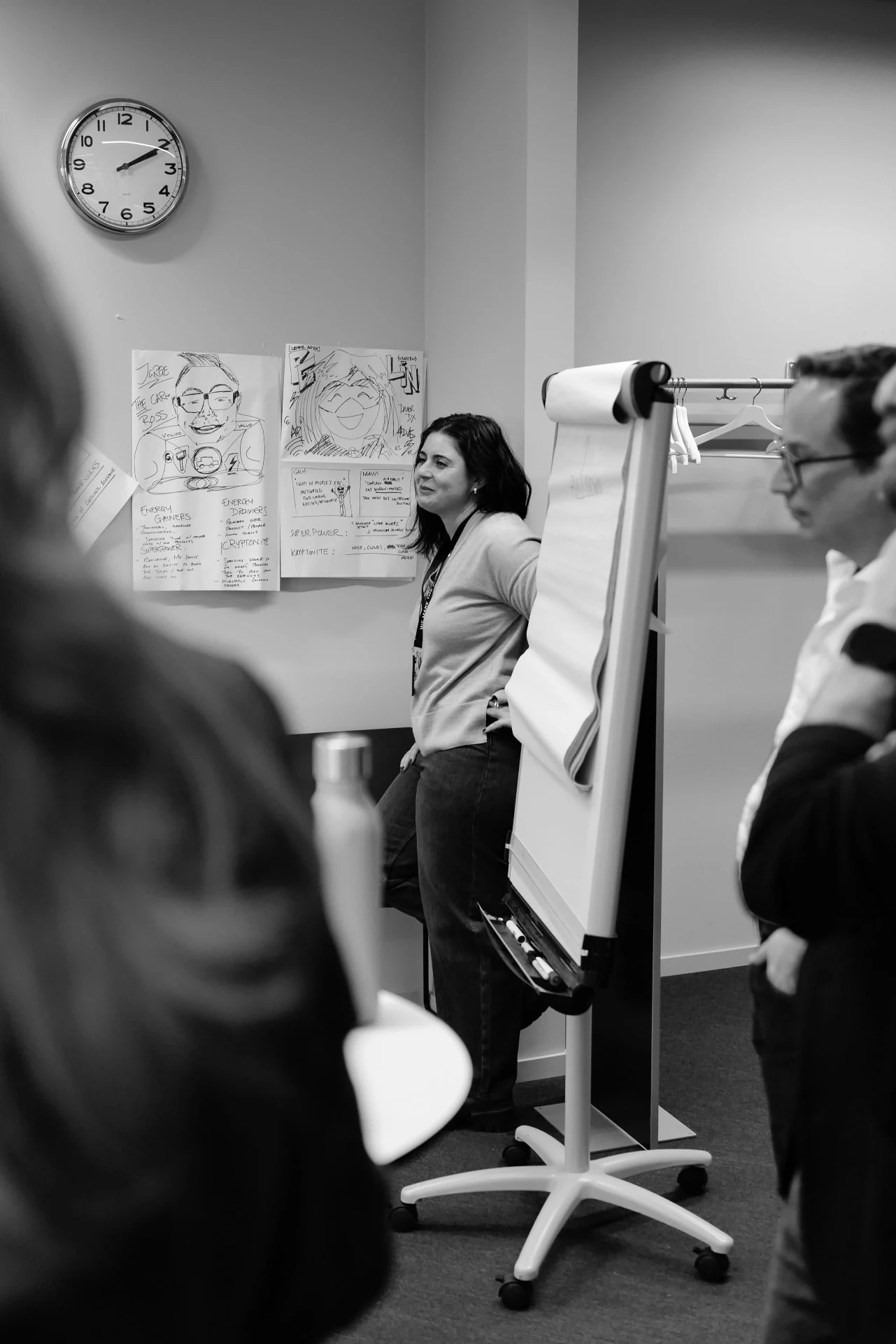 A colleague at a flipchart during the career framework session